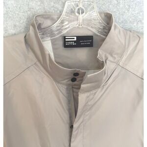 NEW! Three Sixty Six Mens XL Gray Full Zip Golf Windbreaker Jacket Mock Neck